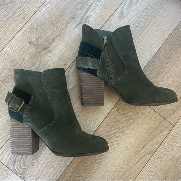 NWOT Sbicca Lorenza Suede Leather Block Heel Ankle Booties - Green - SIZE 8 - Picture 7 of 7